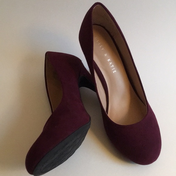 Kelly & Katie Shoes - Kelly & Katie Plum Suede Heels